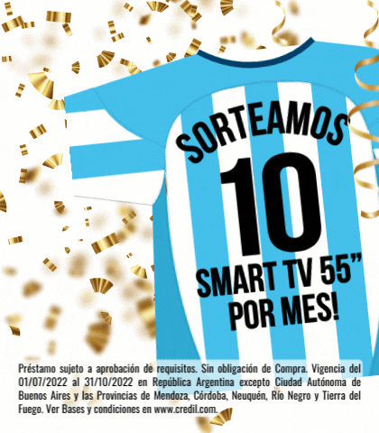 promóción arranca, con colores de argentina. Se sortean 10 smart tv por mes.